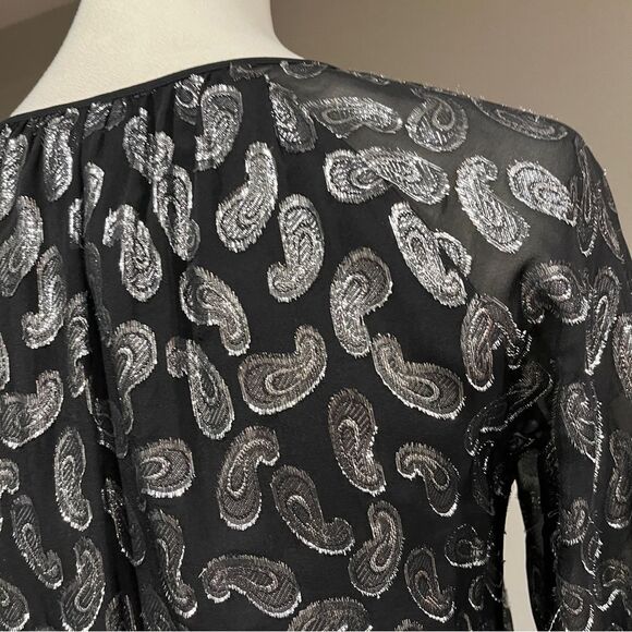 Michael by Michael Kors long sleeve Black Paisley Dress size Extra Small - Picture 9 of 14